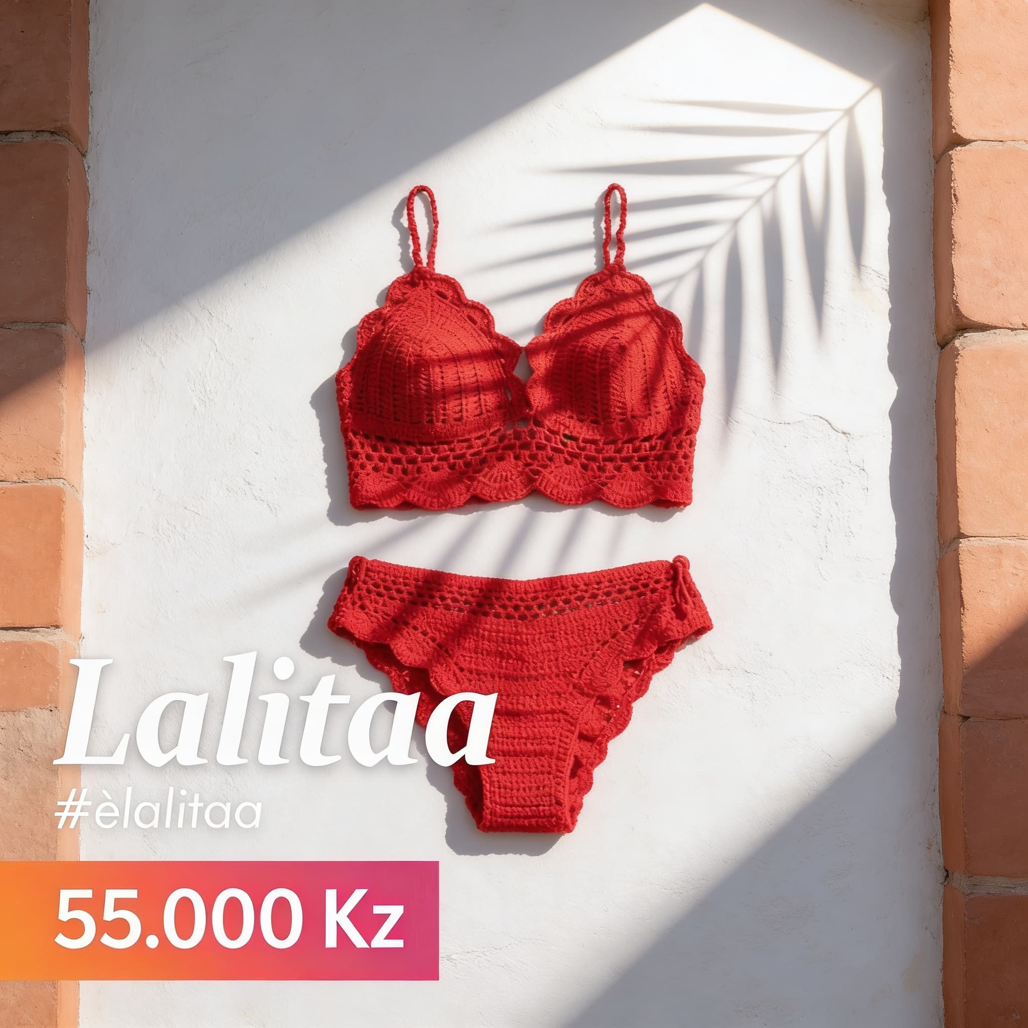 Mulher vestindo Conjunto Crochê vermelho Lalitaa
